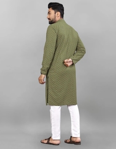 KV <b>Men's</b> Cotton Embroidered Long Sleeve Ankle Length <b>Kurta</b> Pant Set Traditional Muslim Clothing Casual Wedding Party Wear 4XL - Product Image 4