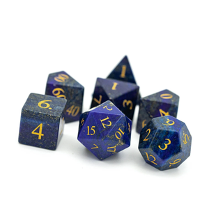 Dés en pierre de haute qualité, lapis-lazuli, cristal naturel, pierres de guérison Reiki, pierres gravées, ensemble de dés personnalisés, cristal viking. - Product Image 3