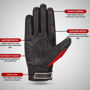 Gants de moto en cuir d'hiver confortables et flexibles, avec support de sécurité, tissu respirant, sangle de poignet réglable, conception durable - Product Image 3