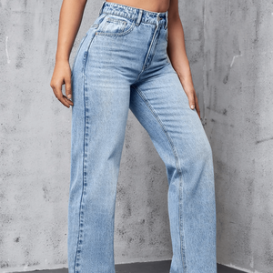 Pantalones Vaqueros de Mujer al por Mayor, Estilo Moderno, Pantalones de Mezclilla Holgados y Rectos, Alta Calidad, Precio Económico, OEM - Product Image 5