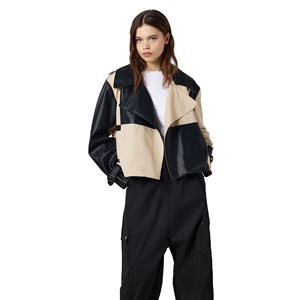 Chaqueta de piel de oveja genuina suave y fina de alta calidad para mujer, longitud larga con decoración bordada, nueva moda, tela de PU transpirable - Product Image 1