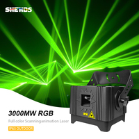 Proyector de Luces Láser RGB de 3W a Prueba de Agua IP65 con Animación de Patrones, 16/20 Canales DMX512, Luz Láser para Discotecas, CE