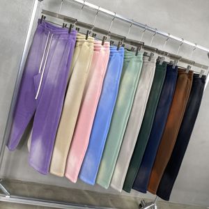 <b>Men</b> Fleece Sweatpants <b>Elastic</b> Waist Drawstring Casual Pants Gradient Color Side Pockets Autumn Midweight Knitted <b>Trousers</b> - Product Image 3