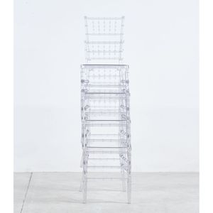 Set di 2 sedie da pranzo matrimonio con sedile in plastica elegante sedia di nozze per cerimonie e ricevimenti - Product Image 3