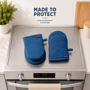 Ensemble de mini-gants de cuisine de qualité supérieure 12x16 cm |   Gants de cuisine en coton résistants à la chaleur |   Supports de casseroles pour la cuisson, la cuisson au barbecue, le micro-ondes et les surfaces chaudes - Product Image 3