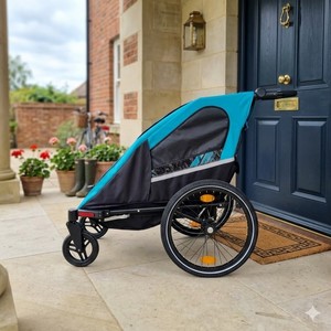 Remorque-vélo poussette-jogging pliable TC-2024S pour bébé, siège individuel avec ceinture de sécurité, idéale pour les aventures en plein air - Product Image 1