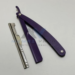 Navaja de Afeitar Profesional de Acero Inoxidable de Alta Calidad, Plegable, de Una Sola Hoja, Estilo Vintage, Color Morado, Personalizada - Product Image 3