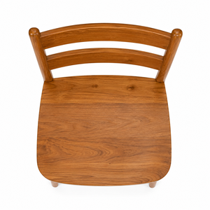 Silla de Comedor Escandinava de Teca con Respaldo Curvo en Forma de Escalera, Ecológica y Duradera, Muebles Modernos para el Hogar, Diseño Estable - Product Image 4