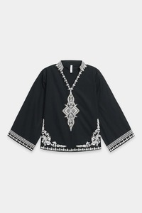 Black Embroidered Cotton Kurta Salwar Kameez Women Traditional Loose Fit Ethnic Wear India Pakistan Style All Seasons Casual - Product Image 5