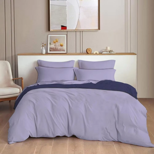 Simple <b>Duvet</b> <b>Cover</b> <b>Set</b> Solid <b>Navy</b> Blue 3Pcs Cotton Woven 400TC Machine Washable Home Use - Product Image 6