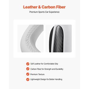 2016-2023 Tesla <b>Model</b> 3 Carbon Fiber Steering Wheel with <b>D</b>-Shaped Flat-Bottom Leather Grip and Heating Function - Product Image 3