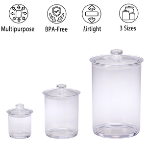 [Holar] Taiwan a fait 3 tailles ensemble de bocaux de stockage en plastique hermétiques ronds transparents avec couvercles - Product Image 3