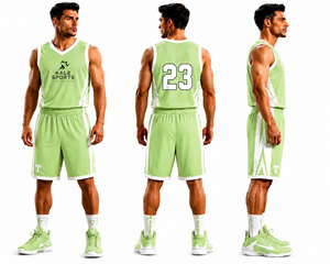 Conjunto de Uniforme de Baloncesto Sublimado para Hombre Kale Sports, Cuello en V, Sin Mangas, Absorbe la Humedad, Uniforme Deportivo de Baloncesto - Product Image 1