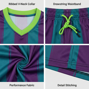 Kit d'uniforme de football personnalisé avec logo, teint en pièce, séchage rapide, protection UV, tissu respirant pour l'entraînement en équipe - Product Image 6