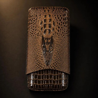 Porte-cigares en cuir de qualité supérieure avec coupe-cigares intégré, accessoire de voyage personnalisable offrant un rangement sécurisé et une protection élégante