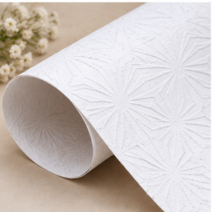 Hojas de Papel Hechas a Mano con Estampado Floral Blanco Premium para Invitaciones de Boda, Envoltura de Regalos, Manualidades, Creación de Tarjetas - Product Image 3