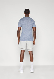 Men's White Solid Canvas Polyester/Cotton Running Shorts <b>Mid</b> Waist Drawstring Quick Dry - Product Image 2
