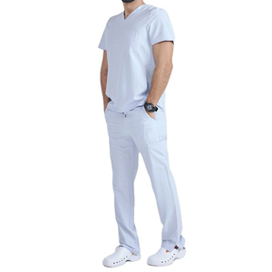 Unisex Medical <b>Scrub</b> <b>Sets</b> for Women Men 100% Cotton Hospital Workwear Clinical Tops Pants Custom Logo <b>Scrub</b> <b>Sets</b> Wholesale - Product Image 2