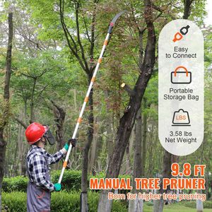 Manual Pole <b>Saw</b> 4.6-9.8 ft Extendable Tree Pruner Sharp Steel Blade High Branches Trimmer Manual Branch Lig - Product Image 5