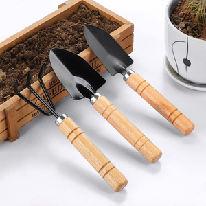 Ensemble d'outils de jardin fantaisie avec manche en bois, cultivateur, houe, truelle, outils à main en fer carbone pour l'entretien des plantes en extérieur - Product Image 6