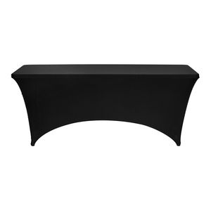 Set di 3 Copritavolo Rettangolari da 2,4 m, Lavabili, in Spandex Elasticizzato, Neri, Resistenti alle Pieghe, per Eventi e Tavoli con Piano Sagomato - Product Image 6