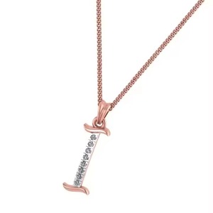 สร้อยคอจี้ตัวอักษรสีเงินแบบยูนิเซ็กซ์ ดีไซน์ทันสมัย ประดับด้วยโมอิสซาไนต์เคลือบโรเดียม ของขวัญสุดอินเทรนด์ - Product Image 3