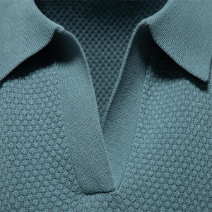 Chemise polo pour homme à col rabattu, respirante, couleur unie, décontractée, légère, manches courtes, pour l'été - Product Image 3