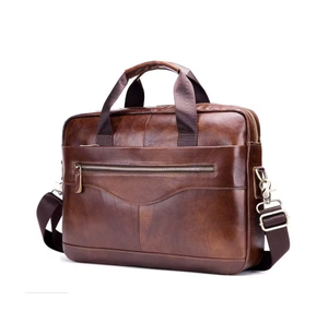 Maletín para Portátil de Cuero Genuino Personalizado con Compartimento Acolchado para Portátil, Diseño Portátil para Marcas Corporativas - Product Image 1