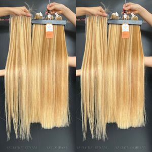 100% Extensions de cheveux humains vietnamiens Meilleur prix d'usine Double trame de couture colorée - Product Image 2