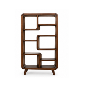 Modern <b>Solid</b> <b>Wood</b> Bookshelf with Open Shelves Freestanding Wooden <b>Bookcase</b> for Living Room Home Office and Interior Storage - Product Image 2