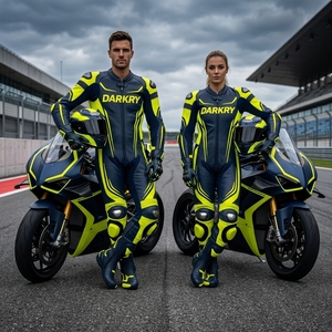 Traje de Cuero Personalizado para Carreras, Equipo de Motociclismo OEM, Traje de Una Pieza para Día de Pista, Ropa Protectora para Motociclistas con Armadura de TPU - Product Image 1