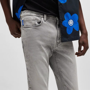 Jean en denim coupe droite ajustée pour homme, respirant, décontracté, tissé, pour l'été et le printemps - Product Image 3