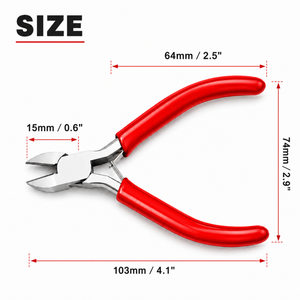 Red Handle Micro Cutting Pliers Mini Flush Cutter Tool Precision <b>Wire</b> Snips for Jewelry Beading <b>Craft</b> Soft <b>Wire</b> Cutting - Product Image 3