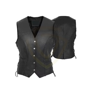 Chaleco de Cuero para Mujer, Estilo Biker, Sin Mangas, Ligero, de Calidad Profesional, Nuevo - Product Image 4