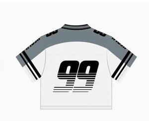 Maillot de football américain sur mesure, coupe ample, style vintage, en polyester, avec motif graphique, haut en mesh - Product Image 1