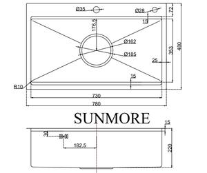 Évier de cuisine simple en acier inoxydable 304, fait main, à montage supérieur, finition satinée brossée, excellent prix, directement de l'usine du Vietnam - Product Image 5