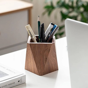 Wood Pen Holder Stationery Storage Box Creative Simple Natural Wood Pen Pencil Holder Top Price - Product Image 3