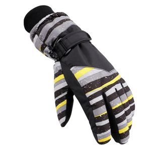 Nouveaux gants de ski au design personnalisé coloré, en polyester et cuir, imperméables, doublés, compatibles avec les écrans tactiles, gants Thinsulate - Product Image 2