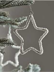 EUROHOME Vintage Crystal <b>Star</b> Ornaments Handicraft Christmas Decorations Silver Beaded Snowflake Shape Model EH-6651 - Product Image 4