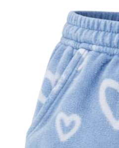 Pantalones Cortos de Felpa Personalizados Azul Cielo para Mujer, con Estampado de Corazón, Cintura Elástica, Ropa Casual de Verano para Estar en Casa, Fabricante Personalizado, Suministro al por Mayor OEM - Product Image 2