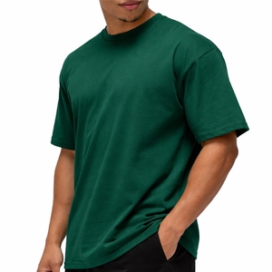 Camiseta de Hombre Oversize Lisa de Manga Corta de Algodón Casual de Corte Holgado con Cuello Redondo de Color Sólido de Tela Suave Moderna y Elegante para Hombre - Product Image 3