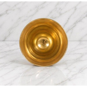 Vintage Brass <b>Goblets</b> Set Of 2 Handmade Gold Rimmed Bell Shape <b>Wine</b> Cups Wedding Decor - Product Image 6