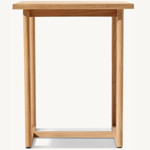 Mesa cuadrada en oferta con patas largas de madera de teca, estilo moderno y sencillo, apta para uso en exteriores. - Product Image 1
