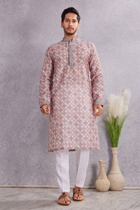 <b>Men's</b> Long <b>Kurta</b> 100% Cotton Digital Printed Textured Eid Diwali Festival Wear <b>Kurta</b> Available at Affordable Price - Product Image 6