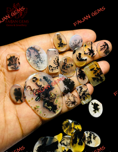 Venta al por Mayor de Gemas FAIJAN, Ágata Dendrítica Natural, Mezcla de Tamaños y Formas, Cabujones Sueltos de Alta Calidad, Certificados por Terceros - Product Image 2
