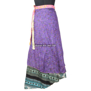 New Indian Reversible Magic Sari Art Silk <b>Wrap</b> Around Skirt Magic 38" <b>Sarong</b> Pareo Custom Latest Design Women Fashion Wear - Product Image 6