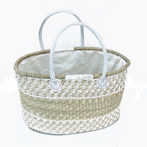 Bolso de señora Seagrass al por mayor de la decoración del hogar del mejor precio de Vietnam Con dos manijas tipo de cierre abierto - Product Image 3