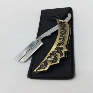 Professional Barber Use Shaving <b>Razors</b> <b>Straight</b> Edge Stainless Steel Blade Holder <b>Razors</b> Black Color Men's Shaving <b>Razor</b> - Product Image 2