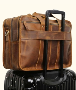 Nouveauté Sac à main en cuir véritable avec fermeture à glissière, style bohème écologique, sac de voyage unisexe - Product Image 5