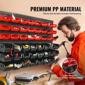 Organizzatore da Parete Moderno con 48 Scomparti, Contenitore per Garage, Pannello in Plastica per Attrezzi con Organizer per Dadi e Bulloni - Product Image 2